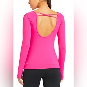 Baleaf Women's Pink Open-Back Sweatshirt